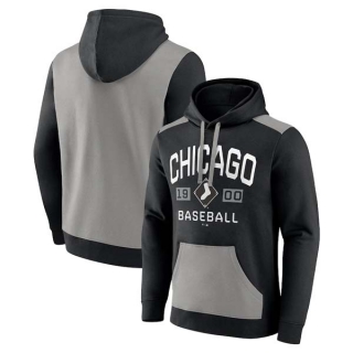 Men's MLB Chicago White Sox Fanatics Branded Black Gray Chip In Team Pullover Hoodie