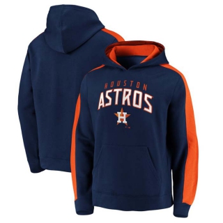 Men's MLB Houston Astros Navy Orange Team Arch Pullover Hoodie