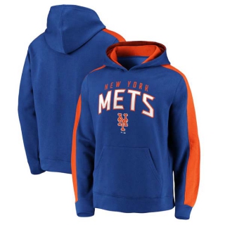 Men's MLB New York Mets Royal Orange Team Arch Pullover Hoodie