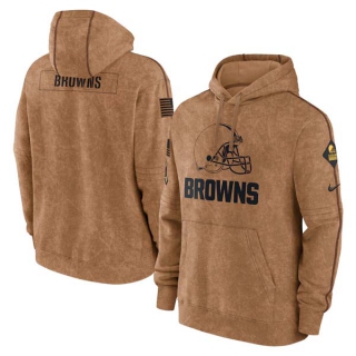 Men's NFL Cleveland Browns Nike Brown 2023 Salute To Service Club Pullover Hoodie