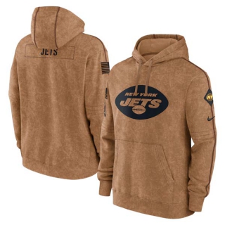 Men's NFL New York Jets Nike Brown 2023 Salute To Service Club Pullover Hoodie