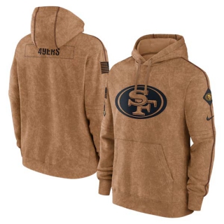 Men's NFL San Francisco 49ers Nike Brown 2023 Salute To Service Club Pullover Hoodie