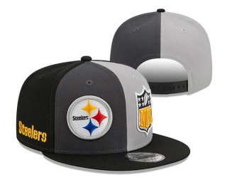 NFL Pittsburgh Steelers New Era Black Gray 2023 Sideline 9FIFTY Snapback Hat 3046