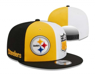 NFL Pittsburgh Steelers New Era Gold Black 2023 Sideline 9FIFTY Snapback Hat 3047