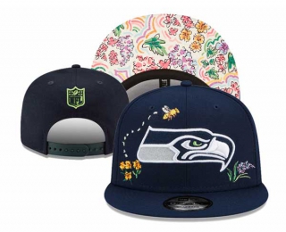 NFL Seattle Seahawks New Era Watercolor Floral Navy 9FIFTY Snapback Hat 3036
