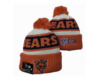 NFL Chicago Bears New Era Orange White 2023 Sideline Beanies Knit Hat 3056