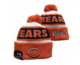 NFL Chicago Bears New Era Orange White 2023 Sideline Beanies Knit Hat 3057
