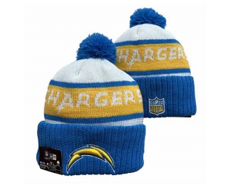 NFL Los Angeles Chargers New Era Powder Blue White 2023 Sideline Beanies Knit Hat 3022