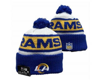 NFL Los Angeles Rams New Era Royal White 2023 Sideline Beanies Knit Hat 3050