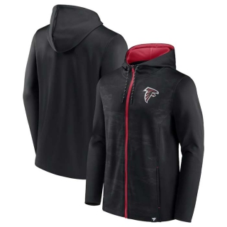 Men's NFL Atlanta Falcons Fanatics Branded Black Red Ball Carrier Full Zip Hoodie