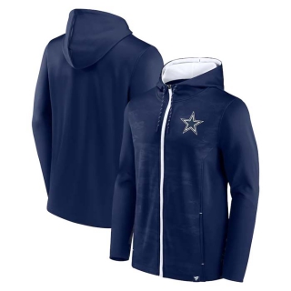 Men's NFL Dallas Cowboys Fanatics Branded Navy White Ball Carrier Full Zip Hoodie