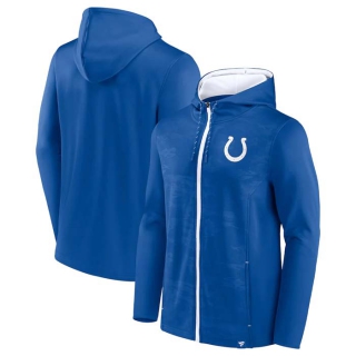 Men's NFL Indianapolis Colts Fanatics Branded Royal White Ball Carrier Full Zip Hoodie