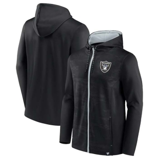Men's NFL Las Vegas Raiders Fanatics Branded Black Gray Ball Carrier Full Zip Hoodie