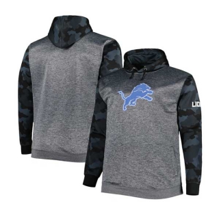 Men's NFL Detroit Lions Fanatics Branded Heather Charcoal Big & Tall Camo Pullover Hoodie