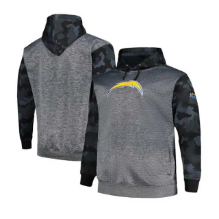 Men's NFL Los Angeles Chargers Fanatics Branded Heather Charcoal Big & Tall Camo Pullover Hoodie