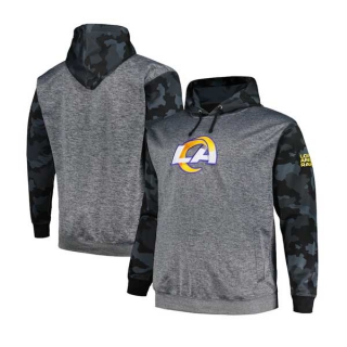 Men's NFL Los Angeles Rams Fanatics Branded Heather Charcoal Big & Tall Camo Pullover Hoodie