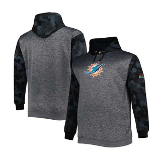 Men's NFL Miami Dolphins Fanatics Branded Heather Charcoal Big & Tall Camo Pullover Hoodie