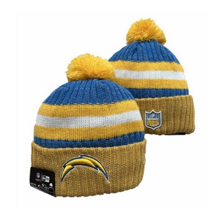 NFL Los Angeles Chargers New Era Gold Blue 2023 Sideline Cuffed Beanies Knit Hat 3023