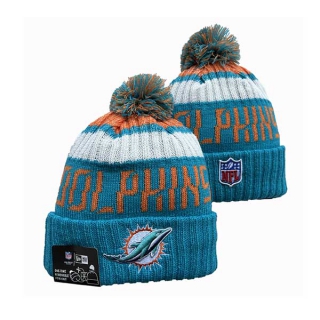 NFL Miami Dolphins New Era Aqua 2023 Cold Weather Pom Beanies Knit Hat 3055