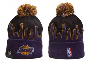 NBA Los Angeles Lakers New Era Black Purple 2022 Tip Off Beanies Knit Hat 5012