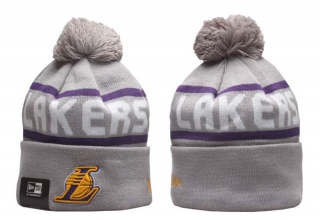 NBA Los Angeles Lakers New Era Gray Beanies Knit Hat 5015