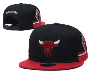 NBA Chicago Bulls Mitchell & Ness Black Red Snapback Hat 2224