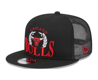 NBA Chicago Bulls New Era Black Bold Laurels 9FIFTY Snapback Hat 2232