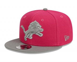 NFL Detroit Lions New Era Pink Gray 9FIFTY Snapback Hat 2004
