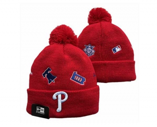 MLB Philadelphia Phillies New Era Red Identity Cuffed Beanies Knit Hat 3002