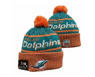 NFL Miami Dolphins New Era Aqua Orange 2023 Sideline Tech Cuffed Beanies Knit Hat 3058