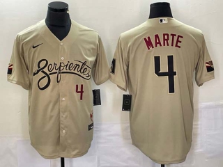 Men's MLB Arizona Diamondbacks #4 Ketel Marte Gold City Connect Cool Base Stitched Baseball Jersey
