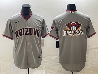 Men's MLB Arizona Diamondbacks Gray Nike Cool Base Stitched Baseball Jersey (3)