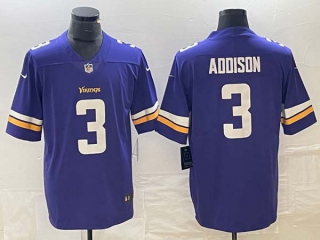 Men's NFL Minnesota Vikings #3 Jordan Addison Purple 2023 F.U.S.E Vapor Untouchable Limited Stitched Football Jersey