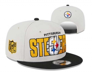 NFL Pittsburgh Steelers New Era Stone Black 2023 NFL Draft On Stage 9FIFTY Snapback Hat 3050