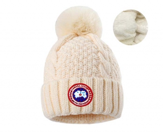 Wholesale Canada Goose Cream Knit Beanie Hat AAA 9038