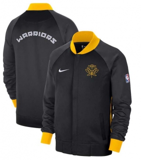 NBA Golden State Warriors Nike Black Gold 2022-23 City Edition Showtime Thermaflex Full-Zip Jacket