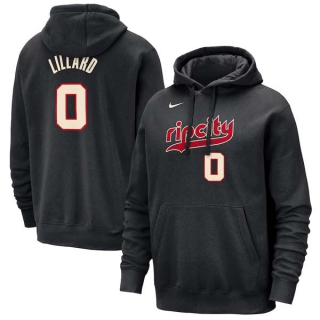 Men's NBA Portland Trail Blazers Damian Lillard Nike Black 23-24 City Edition Pullover Hoodie