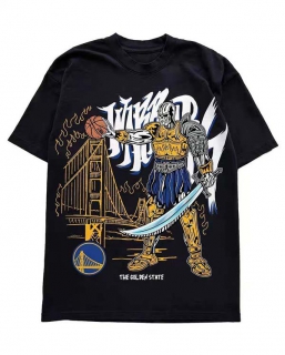 Men's Warren Lotas x NBA Golden State Warriors Black Short sleeves Tee Shirt (4)