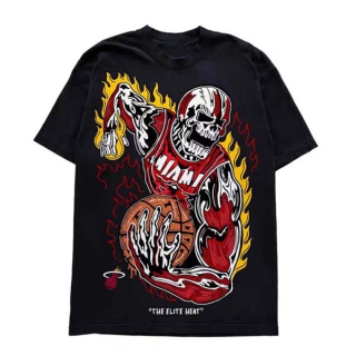 Men's Warren Lotas x NBA Miami Heat Black Short sleeves Tee Shirt