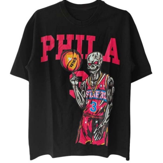 Men's Warren Lotas x NBA Philadelphia 76ers Black Short sleeves Tee Shirt (2)