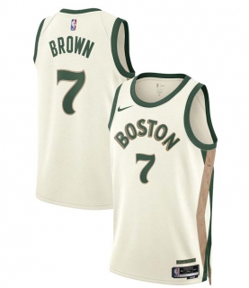 Men's Boston Celtics Jaylen Brown Nike White 2023-24 Swingman City Edition Jersey