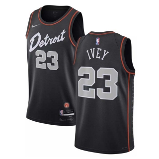 Men's Detroit Pistons Jaden Ivey Nike Black 2023-24 Swingman City Edition Jersey