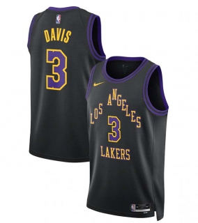 Men's Los Angeles Lakers Anthony Davis Nike Black 2023-24 Swingman City Edition Jersey