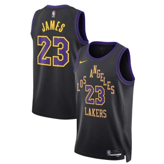Men's Los Angeles Lakers LeBron James Nike Black 2023-24 Swingman City Edition Jersey