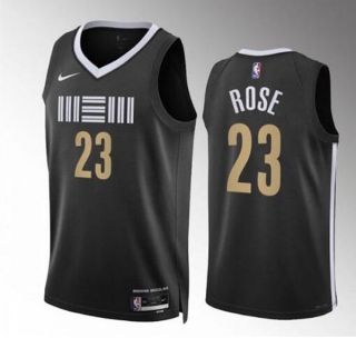 Men's Memphis Grizzlies Derrick Rose Nike Black 2023-24 Swingman City Edition Jersey