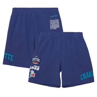 Men's NBA Charlotte Hornets Mitchell & Ness Purple Printed Shorts