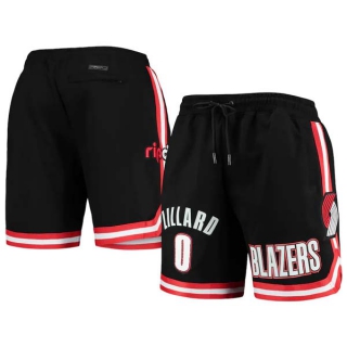 Men's NBA Portland Trail Blazers #0 Damian Lillard Pro Standard Black Heat Press Shorts