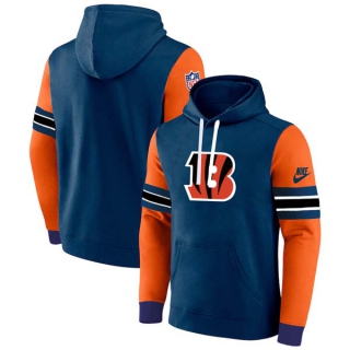 Men's NFL Cincinnati Bengals Nike Navy Orange Pullover Hoodie