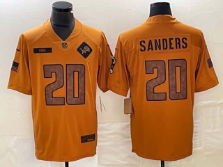 Men's NFL Detroit Lions #20 Barry Sanders Nike Brown 2023 Salute To Service Limited Jersey