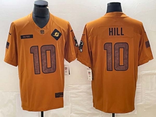 Men's NFL Miami Dolphins #10 Tyreek Hill Nike Brown 2023 Salute To Service Limited Jersey